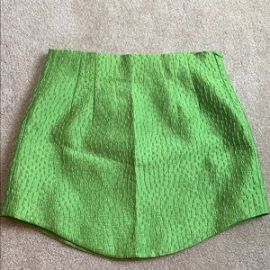 Zara Green Pleated Mini Skirt Resort Wear
